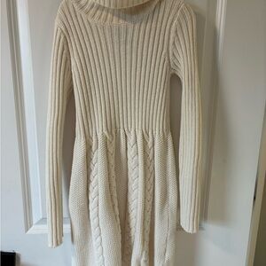 Rachel Zoe Cream Cable Knit Turtleneck Dress for Kids